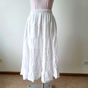 New white long skirt